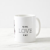 Gothique Chat-Lover Mug pour elle : Girl Love Chat (Devant droit)