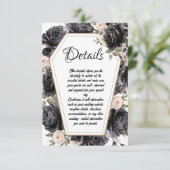 Gothique Coffin noir Rose Détails Mariage Cartes (Debout devant)