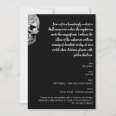 Gothique Crâne Cocktail & Costume Invitation (Dos)
