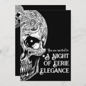 Gothique Crâne Cocktail & Costume Invitation (Devant / Derrière)