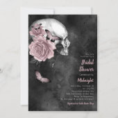 Gothique Crâne Floral Douche nuptiale Invitation (Devant)