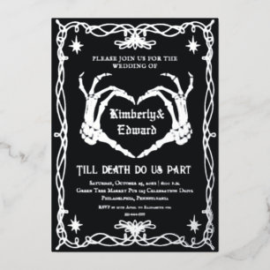 Gothique Crâne Hallomariage Faire-part de mariage 