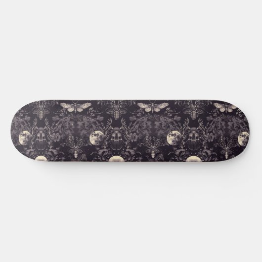 Gothique Crâne Moths et Moon Skateboard (Horz)