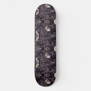 Gothique Crâne Moths et Moon Skateboard