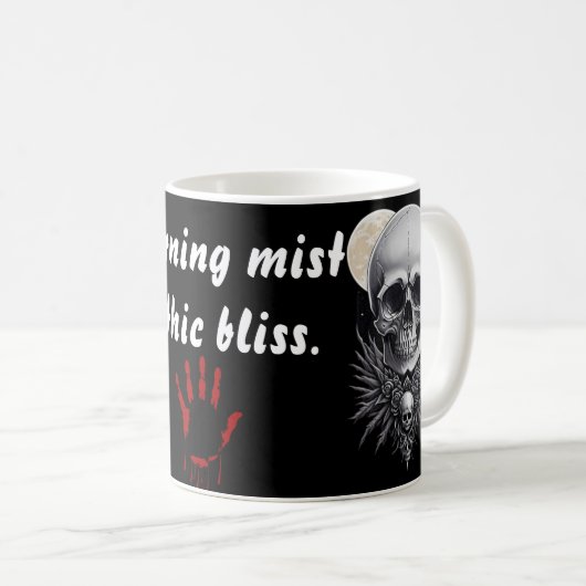 Gothique Crâne Mug (Devant droit)