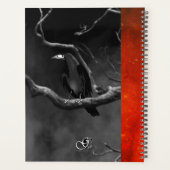 Gothique Crânes corbeau noir Orange Lune Personnal (Dos)