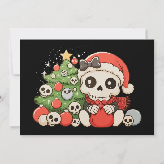 Gothique de Noël Mignon Crâne de Squelette Vacance (Devant)
