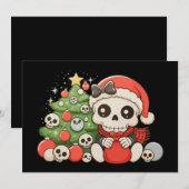 Gothique de Noël Mignon Crâne de Squelette Vacance (Devant / Derrière)