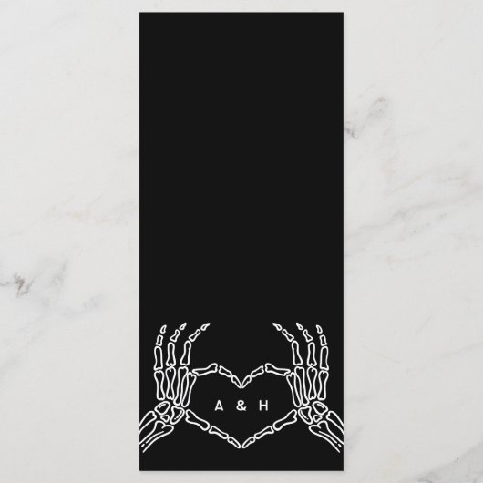 Gothique Edgy Menu Mariage Dîner (Dos)