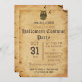 gothique éffrayant vintage, invitation à la fête d (Devant / Derrière)