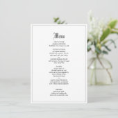 Gothique Élégant Menu De Mariage Avec Frontière (Debout devant)