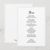 Gothique Élégant Menu De Mariage Avec Frontière (Devant / Derrière)