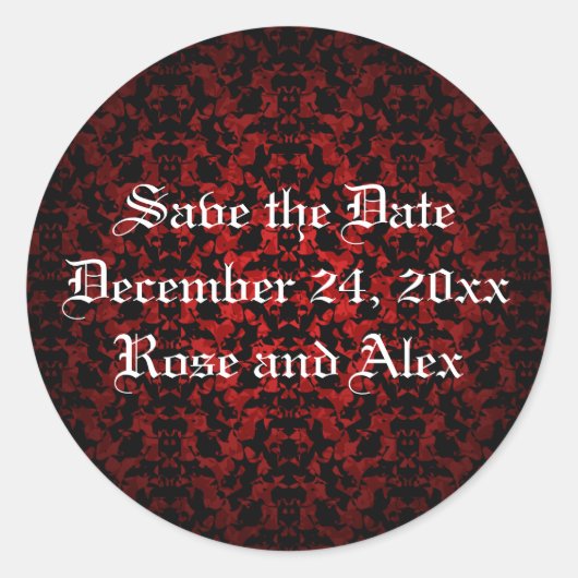 Gothique élégant Save the Date stickers (Devant)