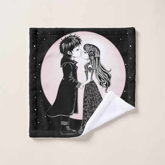 Gothique Emo Enfants Kiss Valentine's Day (Gant de toilette)