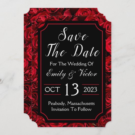 Gothique Enregistrer La Carte D'Invitation Date (Devant / Derrière)