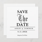 Gothique Enregistrer La Date Mariage Carte Faire-p (Devant / Derrière)