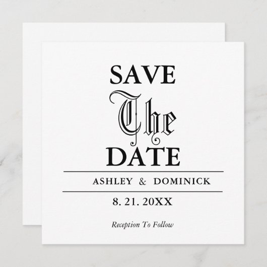 Gothique Enregistrer La Date Mariage Carte Faire-p (Devant / Derrière)
