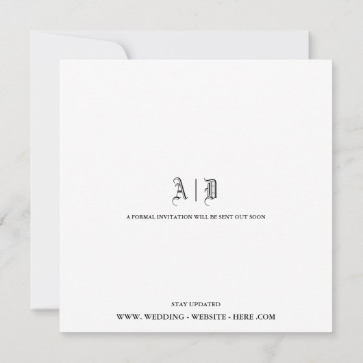 Gothique Enregistrer La Date Mariage Carte Faire-p (Dos)