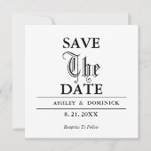 Gothique Enregistrer La Date Mariage Carte Faire-p (Devant)
