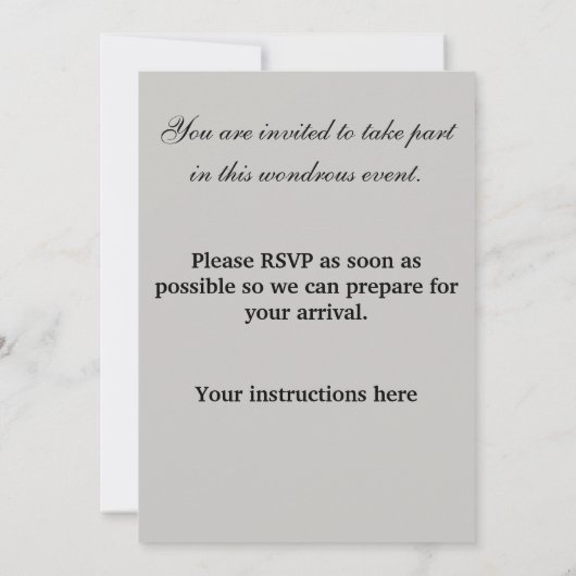 Gothique Faire-part de mariage Crow Sorcière Goth (Dos)