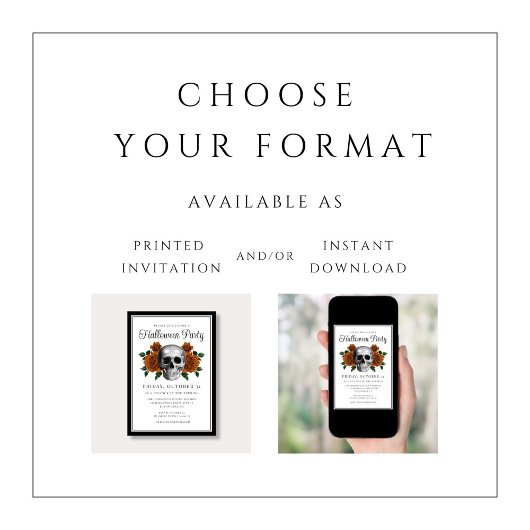 Gothique Floral Halloween Invitation