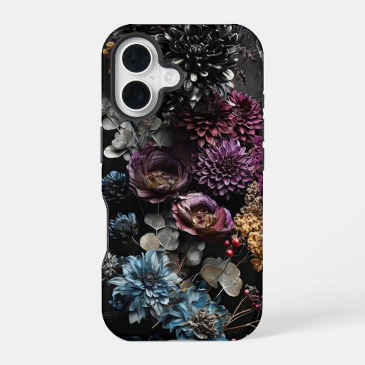 Gothique Floral iPhone 16 Coque (Verso)