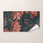 Gothique Floral Monogramme Pickleball Serviette (Serviette à main)