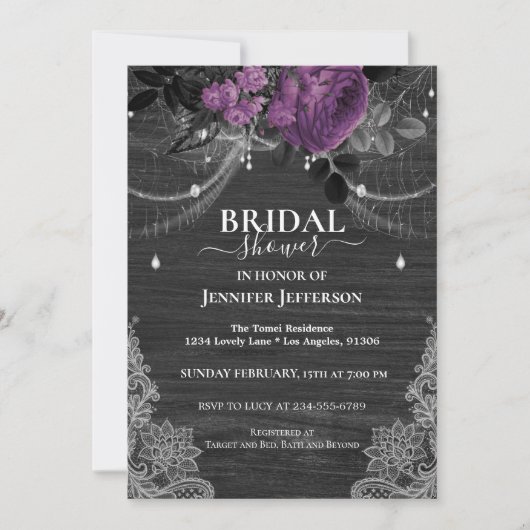 Gothique Floral Rustique nuptiale Invitation (Devant)