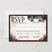 Gothique foncé 3,5 x 5 MENU D'Halloween Wed RSVP (Devant)