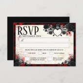 Gothique foncé 3,5 x 5 MENU D'Halloween Wed RSVP (Devant / Derrière)