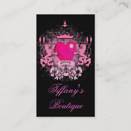 gothique Fuschia Grunge tatoueur Carte de visite (Devant)