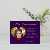 Gothique Glam Quince coeur photo Foil Invitation (Debout devant)
