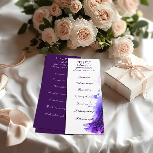 Gothique Glam Quince programme violet Quinceañera