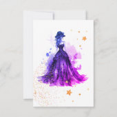 Gothique Glam Quince violet carte RSVP (Dos)
