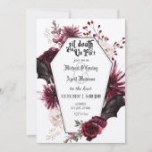 Gothique Goth Dark Bats Faire-part de mariage (Devant)