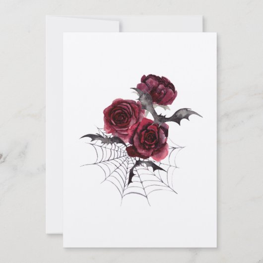 Gothique Goth Dark Bats Faire-part de mariage (Dos)