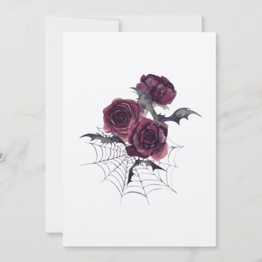 Gothique Goth Dark Bats Faire-part de mariage (Dos)