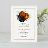 Gothique Grunge Floral Mariage Foil Invitation (Debout devant)