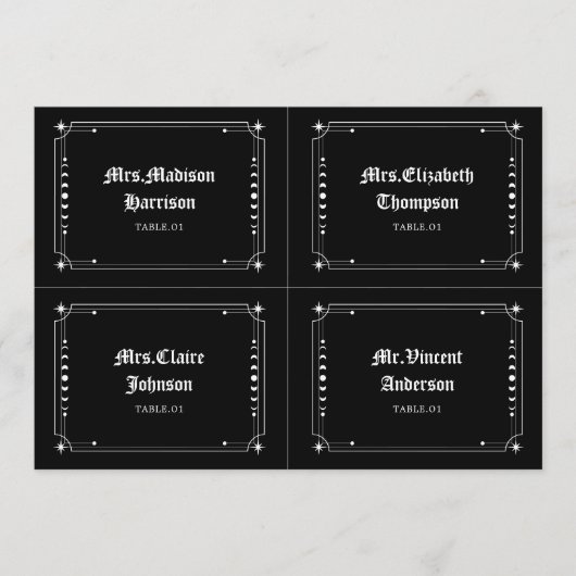 Gothique Halloween Mariage Lieu Nom Cartes do-it-y (Devant)