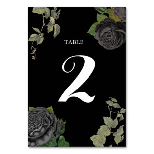 Gothique Halloween Rose noir Numéro de table