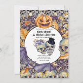 Gothique Halloween Skulls Party Invitation Aquarel (Devant)
