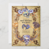 Gothique Halloween Skulls Party Invitation Aquarel (Devant)