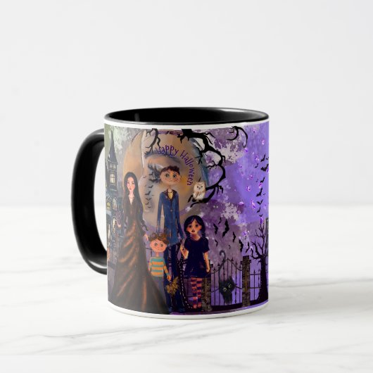 Gothique Haunted Maison Halloween Mug (Devant gauche)