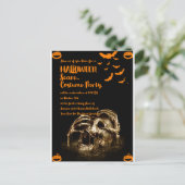 Gothique Horreur Crâne Halloween Invitation Cartes (Debout devant)