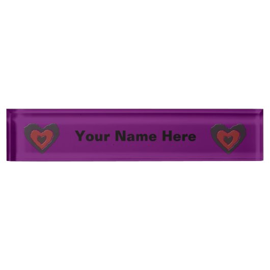 Gothique Melting Love Heart Custom Desk Plaque (Devant)