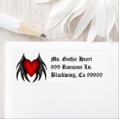 Gothique mignon coeur rouge étiquette de adresse (En situation)