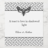 Gothique Moth Crâne Mariage Étiquette de bouteille (Étiquettes simples)