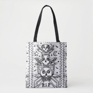 GOTHIQUE NE VOYEZ AUCUN MAL, SAC FOURRE-TOUT SKELE