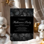 Gothique Noir Damask Halloween Party Invitation