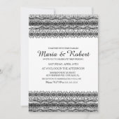 Gothique Noir Floral Dentelle Mariage Invitations (Devant)